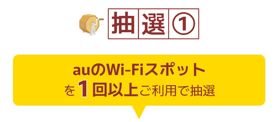 抽選1|auのWi-Fiスポットを1回以上ご利用で抽選