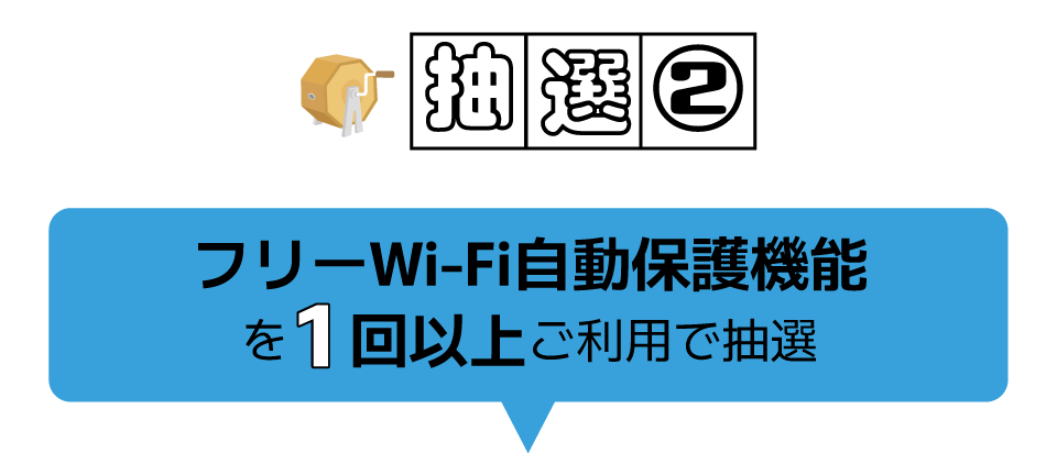 抽選2|フリーWi-Fi自動保護機能を1回以上ご利用で抽選